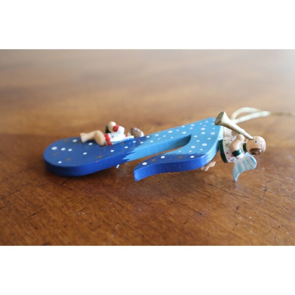 KAETHE WOHLFAHRT Wooden Music Note Star Ornament Angels Christmas Germany Vtg - Picture 5 of 10